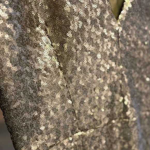 Dress the Population Gold Sequin Mini Dress Size Medium - Picture 5 of 5